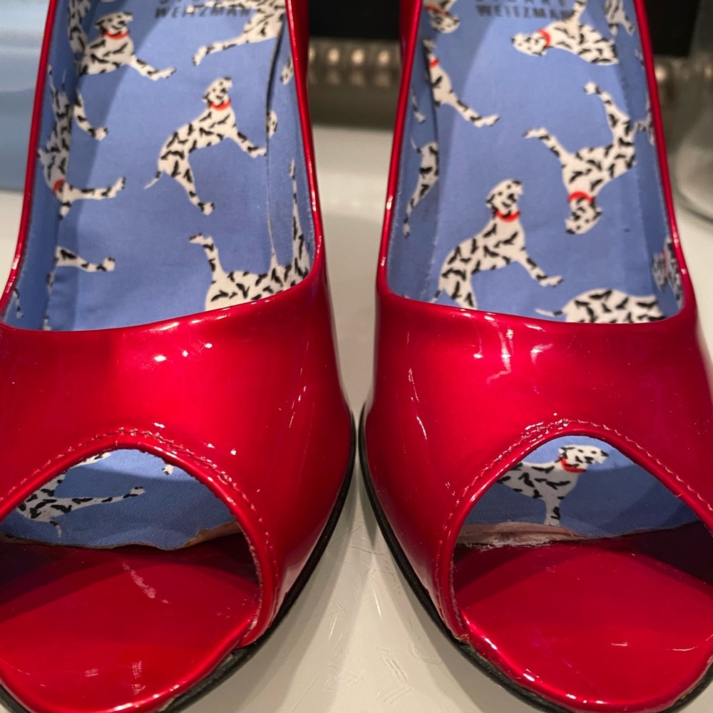 Stuart Weitzman Red Wedge Size 5 1/2